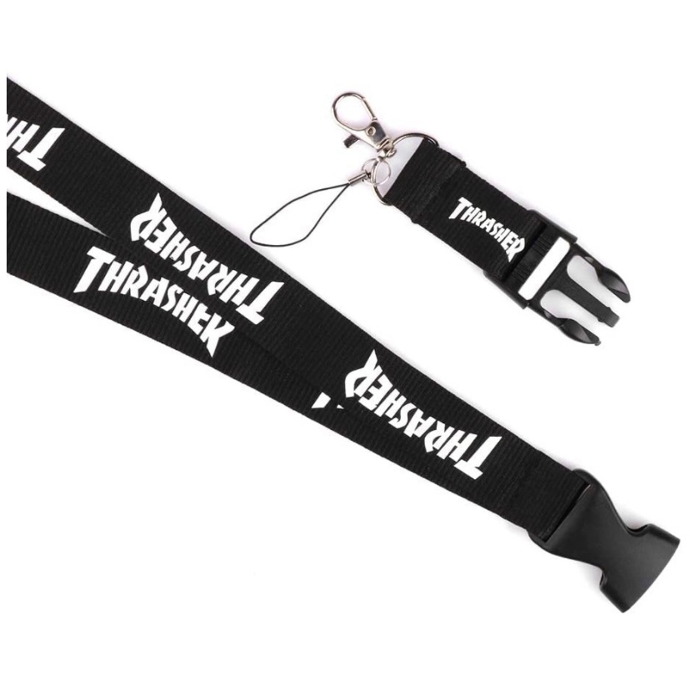 4/$20 Black Thrasher Lanyard Keychain